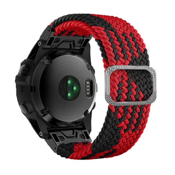 26 mm nylonrem til Garmin- og Coros-ure med spænde - Rød / Sort Red
