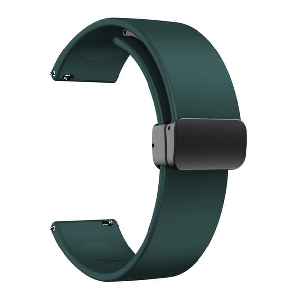 22 mm universal enkel silikonerem med sort spænde - Officiel Grøn Green