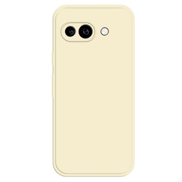 Google Pixel 9a fleksibelt etui med rett kantbeskyttelse Telefondeksel - Beige White