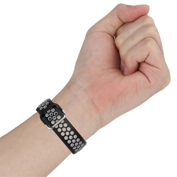20mm bi-color silicone watch strap for Samsung watch - Black / L Grön