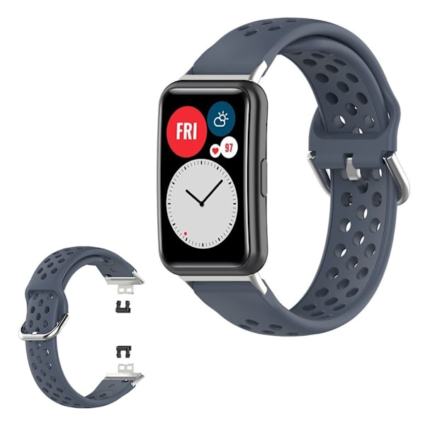 Huawei Watch Fit hulætset silikoneurrem - Grå Silver grey
