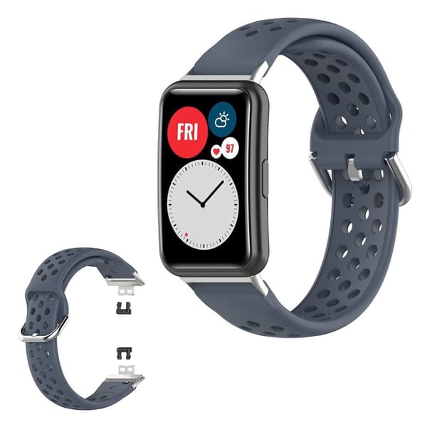 Huawei Watch Fit hulletset silikonarmbånd - Grå Silver grey