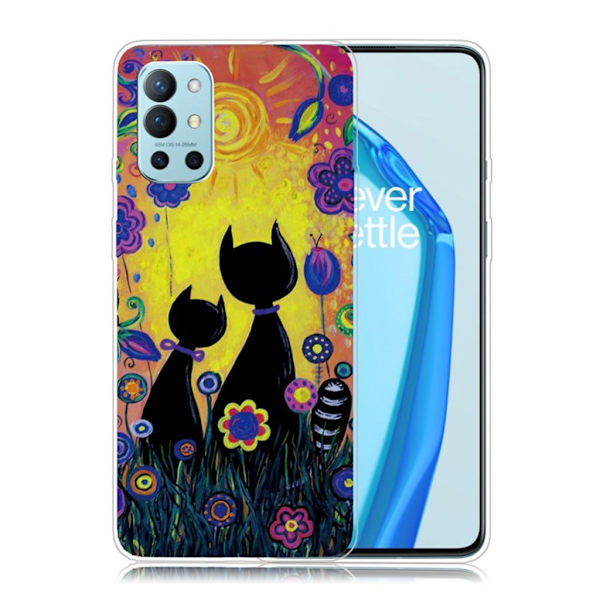 Deco OnePlus 9R Suojakotelo - Musta Kissa Multicolor