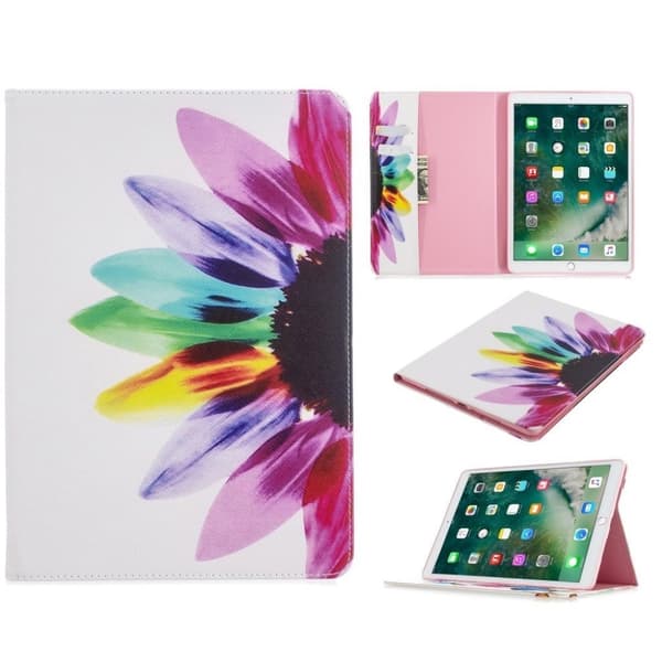 iPad 10.2 (2019) stilig mønster lær flip etui - Colorized Flower Multicolor