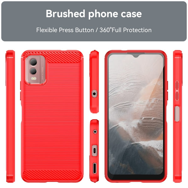Carbon Flex Etui Nokia C32 - Rød Red