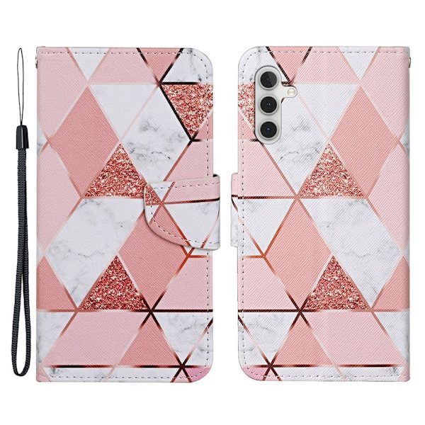 Wonderland Samsung Galaxy A34 5G Läppäkotelo - Marble Pattern Pink