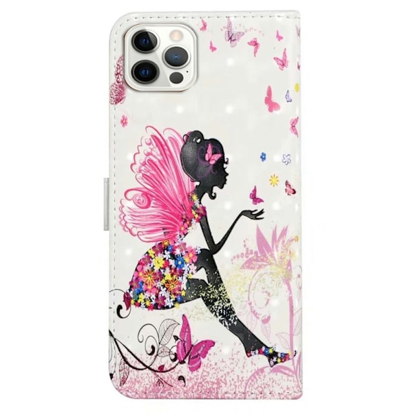 iPhone 16 Pro Max Case Flip Wallet 3D Pattern Leather Phone Cover - Pige Pink