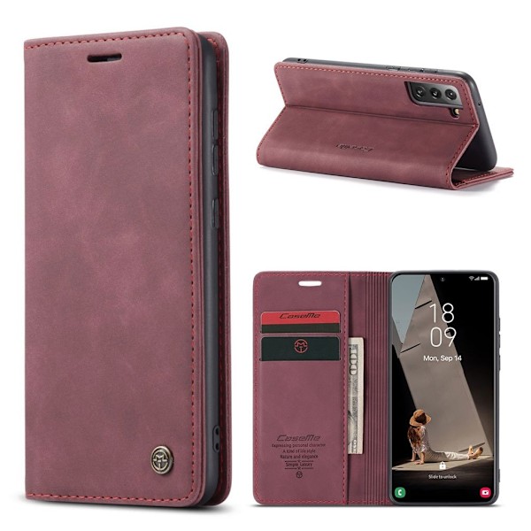 CaseMe vintage Samsung Galaxy S21 FE fodral - Röd Röd