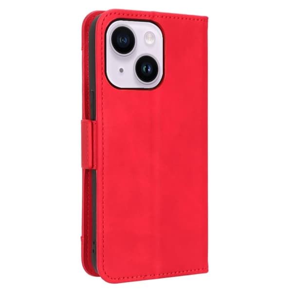 Stilig Læretui med Lommebok til iPhone 15 - Rød Red