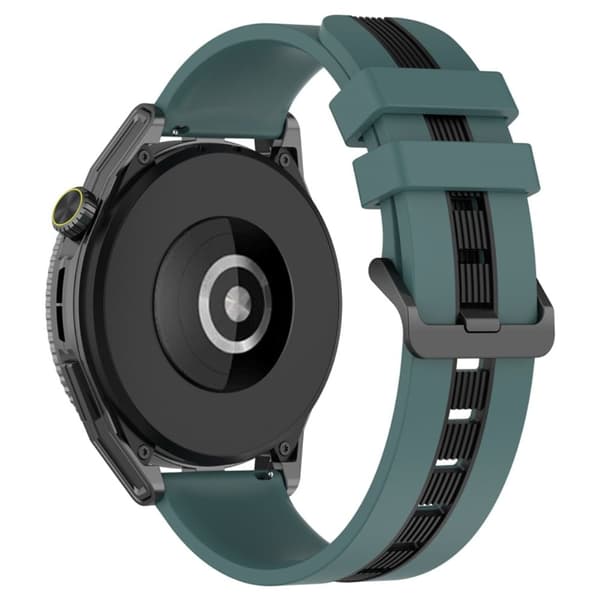 20mm Universal kaksivärinen silikoni ranneke - Oliivinvihreä / Musta Green