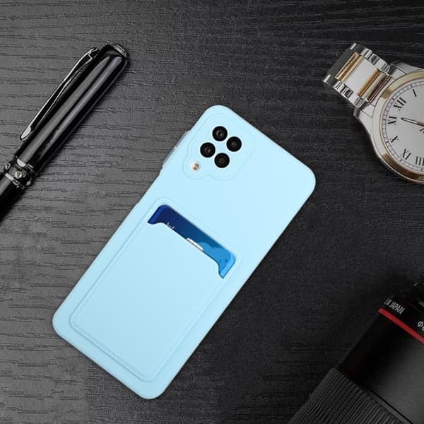 Card Holder Cover til Samsung Galaxy M12 - Babyblå Blue