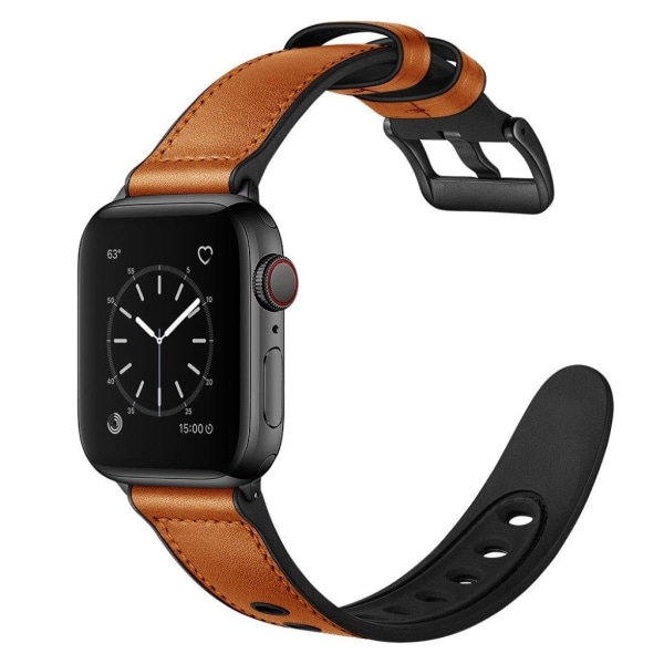 Apple Watch Series 5 / 4 40mm unik urrem i ægte læder - Brun Brown