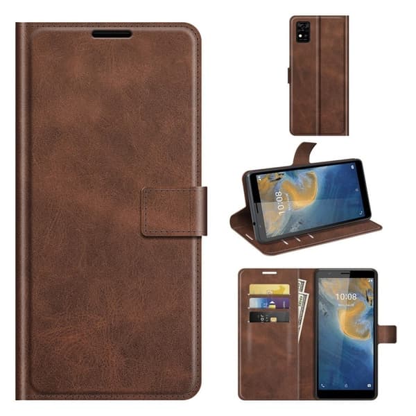 Læretui med Lommebok til ZTE Blade A31 - Kaffe Brown