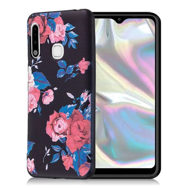 Imagine Samsung Galaxy A70e Cover - Rød Blomster Multicolor