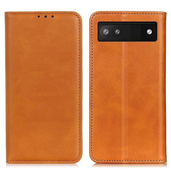 Flip Etui med Pung i ægte Læder til Google Pixel 6a - Brun Brown