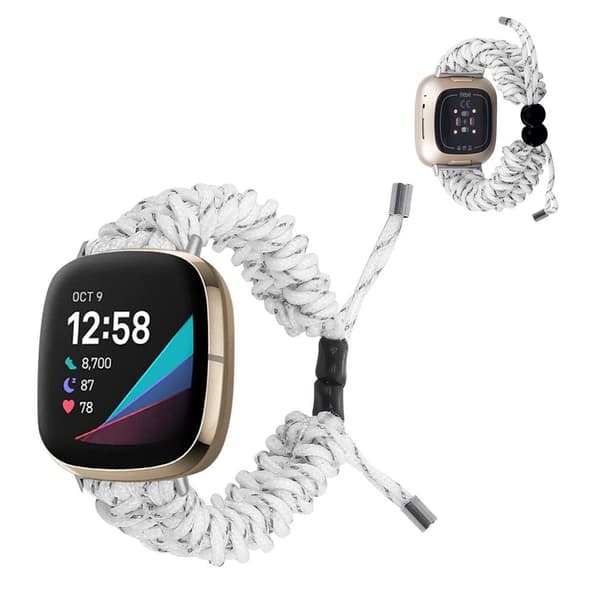Fitbit Sense / Versa 3 flettet klokkerem - Hvit White