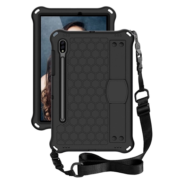 Honeycom mønster eva combo etui til Samsung Galaxy Tab S7 - sort Black
