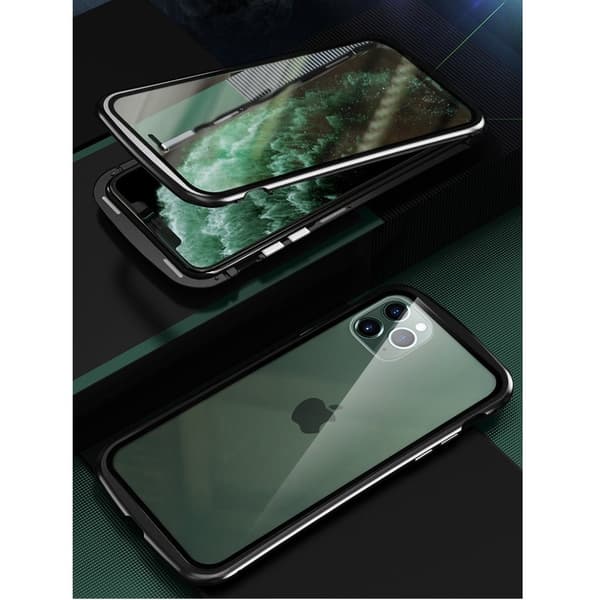 Luphie Wasp iPhone 11 Pro Max Alu-støtfanger + Glass - Svart Black
