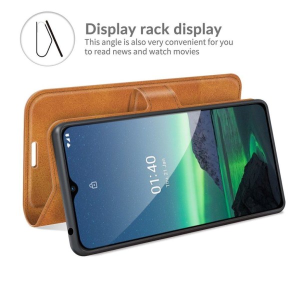 Wallet-style Læder Etui til Nokia 1.4 - Orange Orange