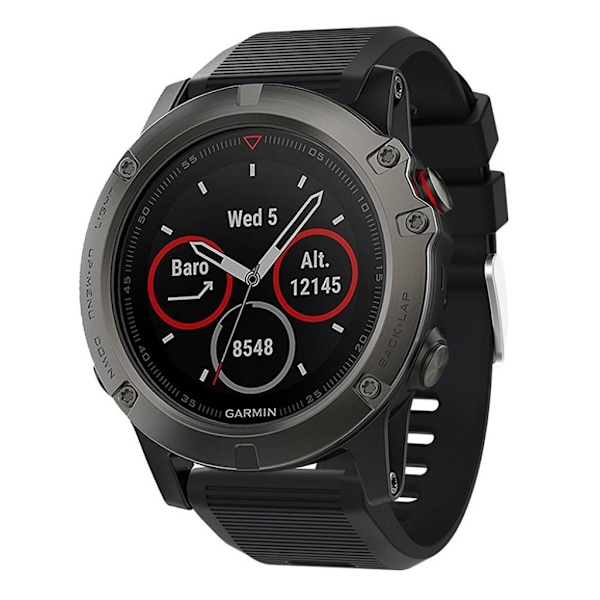 Garmin Fenix 5X Plus silikoneurrem - sort Black