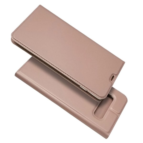Samsung Galaxy S10 Plus absorberings læderetui - Rosa Guld Pink