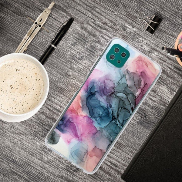 Marble Samsung Galaxy A22 5G Suojakotelo - Osmose Of Rose And Vihreä Multicolor