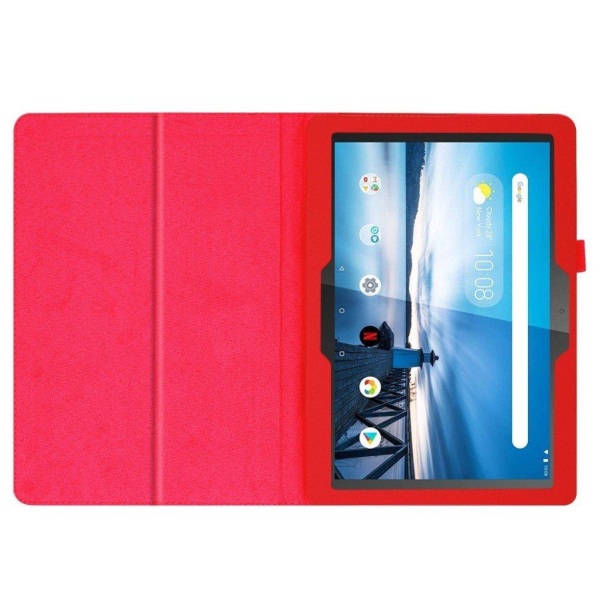 Lenovo Tab M10 litchi tekstuuri nahkakotelo - Punainen Red