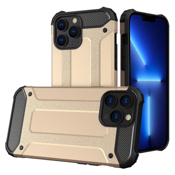 iPhone 13 Pro Max 6,7 tommer Bump Proof Phone Protector Hard Bumpresistent Back og Soft Flexible Back Cover Case - Guld Gold