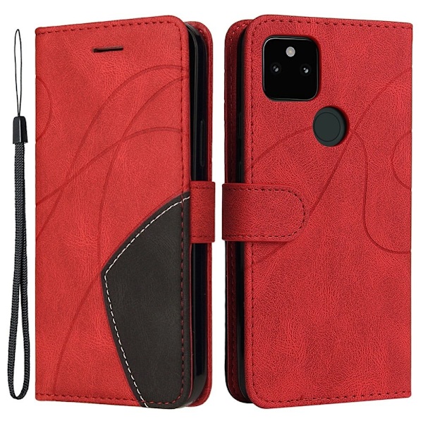 Tekstureret Google Pixel 5a læderetui med rem - Rød Red