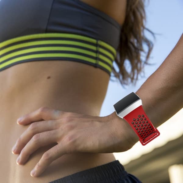 Fitbit Ionic Klokkereim laget av silikon - Rød og svart Red