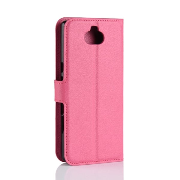 Sony Xperia 10 Plus litchi læder etui - Rose Pink