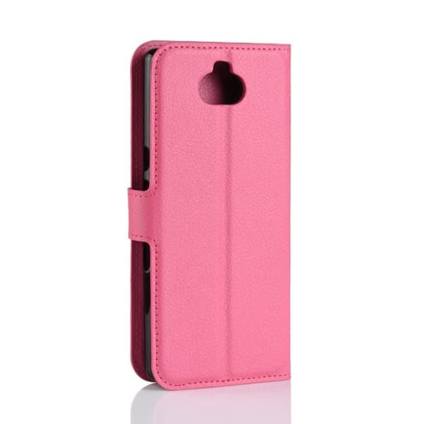 Sony Xperia 10 Plus litchi læretui - Rose Pink