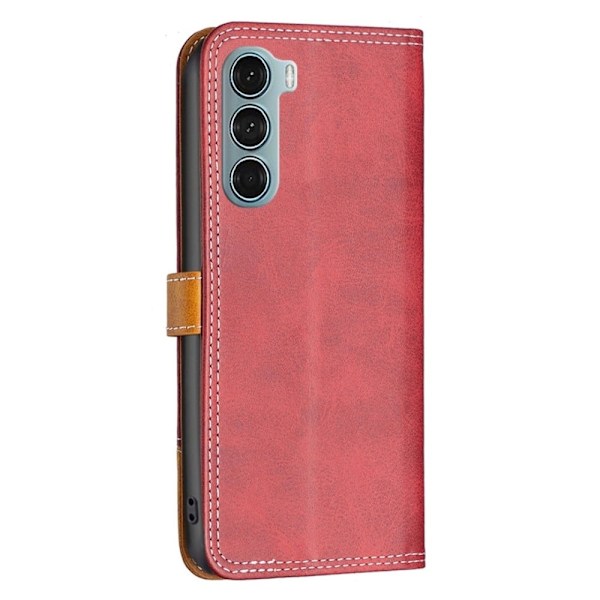 BINFEN kaksivärinen nahkakotelo Motorola Moto G200 5G / Motorola Edge S30 - Punainen Red