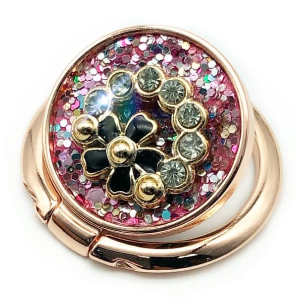 Roterbart telefonringestativ i rhinestone girlanderstil - Rose Gull Pink
