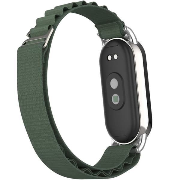 Xiaomi Smart Band 8 nylonrem med sølvstik - Militærgrøn Green