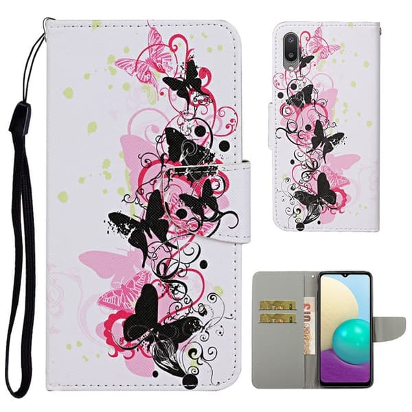 Wonderland Samsung Galaxy M02 / A02 Flip Etui - Sommerfugle Multicolor