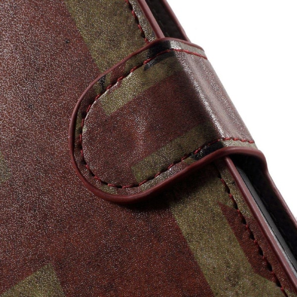 Holberg læder-etui med kortslidse til Lenovo K5 - Gammeldags britisk flag Multicolor