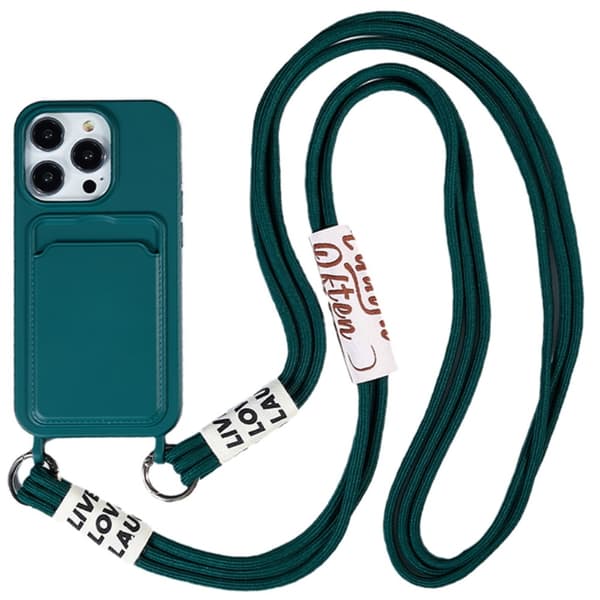 Korttikotelo iPhone 15 Pro - Keskiyön Vihreä Green