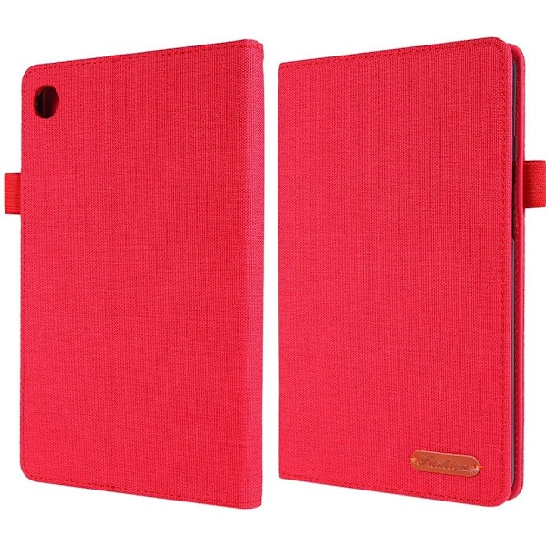 Lenovo Tab M8 flipomslag i stoflæder - Rød Red