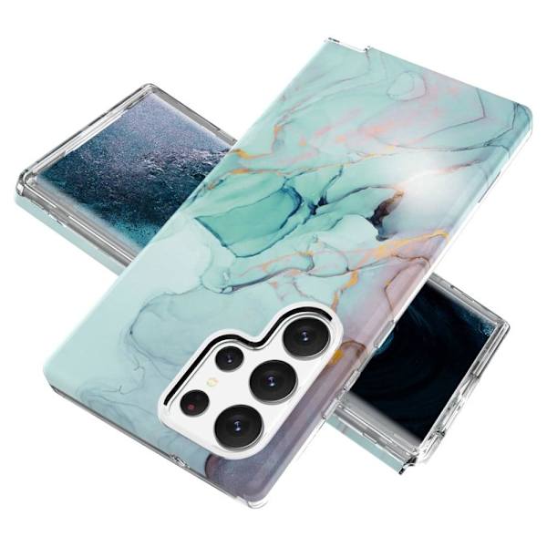 Marble Samsung Galaxy S23 Ultra Etui - Grøn Green