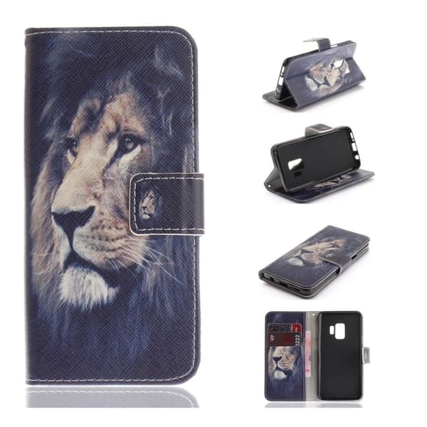 Samsung Galaxy S9 Etui laget av kunstlær og silikon - Løve Multicolor