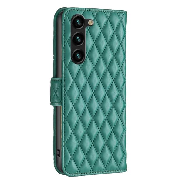 Matt Samsung Galaxy S23 Plus fodral med rombmönster - Grön Grön