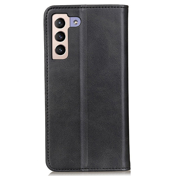 Flip Etui med Pung i Ægte Læder til Samsung Galaxy S23 Plus - Sort Black