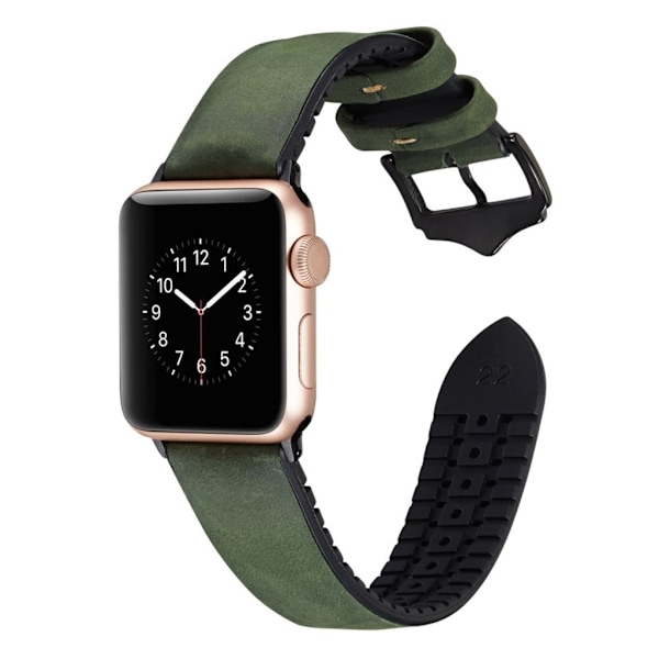 Apple Watch Series 4 40mm nahkapäällysteinen kellonauha - Vihreä Green