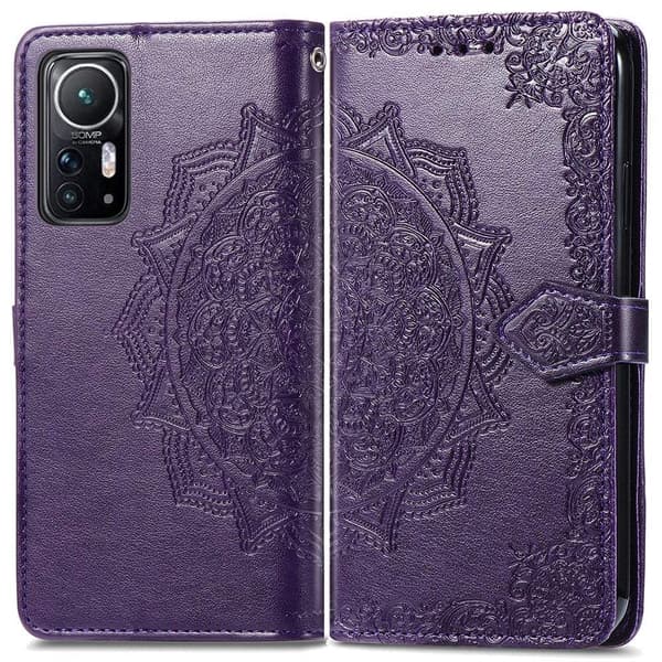 Mandala Xiaomi 12 / 12x Läppäkotelo - Violetti Purple