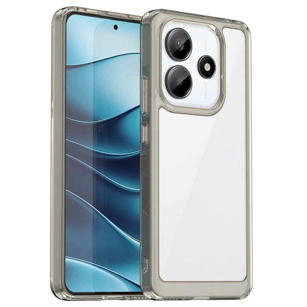 Xiaomi Redmi Note 14 5G älykäs akryylikansi - Läpinäkyvä Harmaa Silver grey