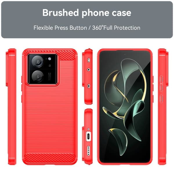 Carbon Flex Etui Xiaomi 13t / 13t Pro - Rød Red