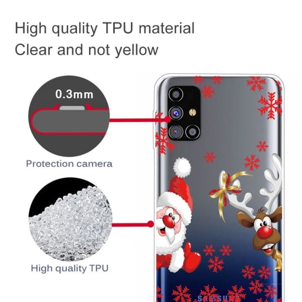 Juletaske til Samsung Galaxy M31s - Rød Sne Red
