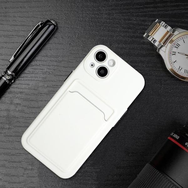 Deksel med Kortholder til iPhone 15 - Hvit White