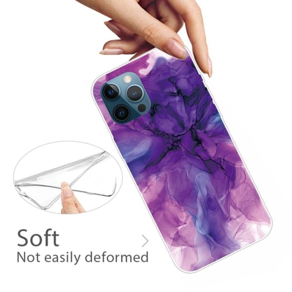 Marmormotiv iPhone 14 Pro Max skal - Drömsk Lila Marmor multifärg